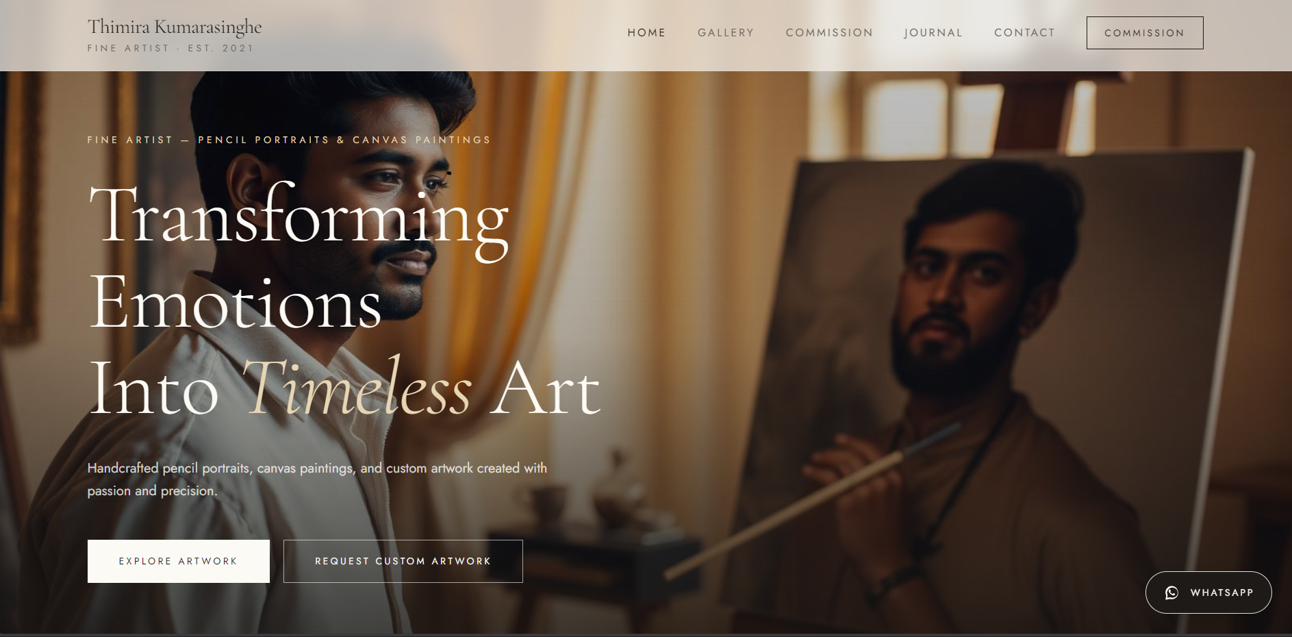 Screenshot preview of Artist Portfolio & Commission Platform