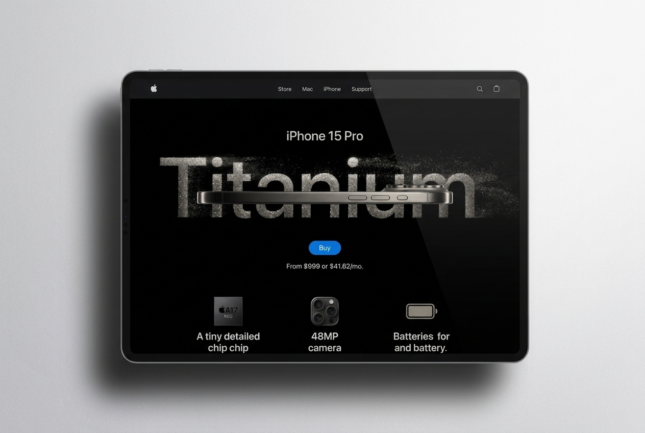 Screenshot preview of Iphone 15 Website